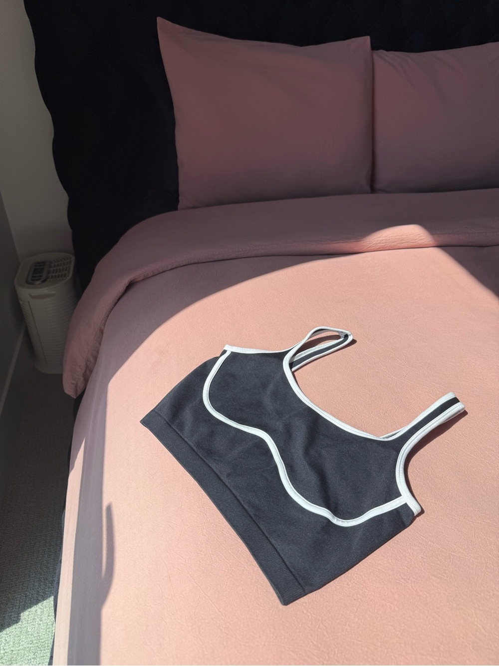 Fashion Nova Black Sports Bralette with White Contrast Trim